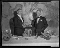A. Schleicher and J. A. H. Kerr at the annual Chamber of Commerce banquet at the Ambassador, Los Angeles, 1932