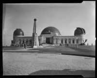 Griffith Observatory, exterior view of the main facade after the May opening, Los Angeles, 1935