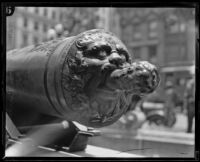 French 18th century cannon in Pershing Square, Los Angeles, 1920-1939