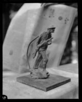 Small sculpture of a soldier carrying a rifle, Los Angeles, 1920-1939