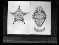 Illustrations of two Los Angeles Police Department badges, 1920-1939