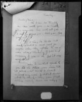 Paul Kelly love letter to Dorothy Mackaye, 1927