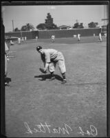 Bob Mattick, baseball player with the Los Angeles Angels, Los Angeles, 1934-1937