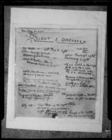 Document titled "Light & Darkness" relating to the Aimee Semple McPherson disappearance case, 1926