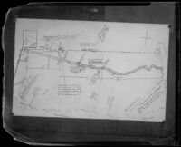 Hand-drawn diagram of Aimee Semple McPherson's escape route in the Sonoran Desert, circa 1926