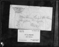 Envelope addressed to Aimee McPherson, 1926