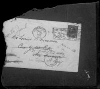 Envelope addressed to Lorraine Wiseman, witness in the Aimee Semple McPherson kidnapping case, 1926