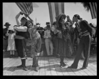 Dancers perform during July 4th celebrations at Mission San Fernando Rey de España, Los Angeles, 1922