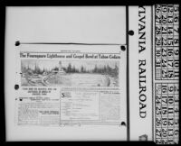 Foursquare Crusader clipping with an image of the Lighthouse and Gospel Bowl at Tahoe Cedars, Los Angeles, 1928