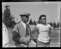 Arizona Football Coach J. F. McKale and Captain Teddy Diebold, circa 1925-1928