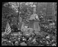 R. Morgan Galbreth, Sheriff W. I. Traeger, Barney Goss, Brig.-Gen. Robert Wankowski, and Rev. Clinton Taft at Memorial Day ceremony, Los Angeles, 1922