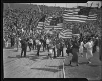 Participants in the Memorial Day parade at the Coliseum, Los Angeles, 1935