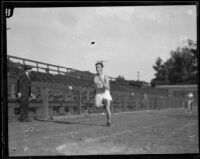 Percy Niersbach running track at U.S.C., Los Angeles, 1923