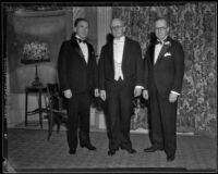 B. O. Miller, Chester Rowell, and Mason Case at the Los Angeles Realty Board Annual Meeting, Los Angeles, 1934