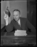 John P. Mills on the witness stand, Southern California, 1931