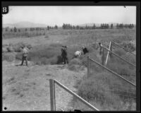 Investigators search for evidence on a ranch visited by Gordon Northcott, Santa Clarita, 1928