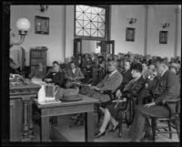 Sarah Louisa Northcott sits in court during her arraignment, Riverside, 1928