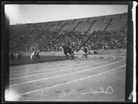 Paavo Nurmi, track athlete, competes at the Coliseum, Los Angeles, 1925