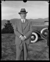 Lorado Taft at the groundbreaking for a museum of sculpture in Griffith Park, Los Angeles, 1934