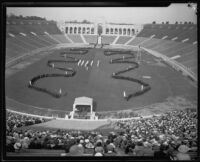 Spectators witness the U.S.C. graduation ceremonies, Los Angeles, 1926