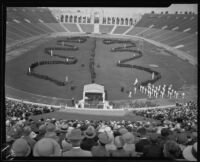 Spectators witness the U.S.C. graduation ceremonies, Los Angeles, 1926