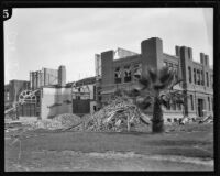 Hall of Letters, on the former Highland Park campus of Occidental College, under renovation, Highland Park (Los Angeles), 1930s