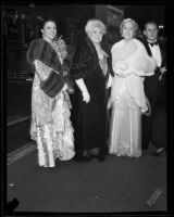 Elizabeth Modini Stack, Mary Barker Modini Wood, Mona Modini Wood. and one man on opening night of the Grand Opera At the Philharmonic Auditorium, Los Angeles, 1932