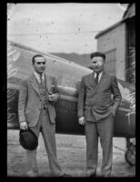 Billy Parker and Wiley Post, Burbank, circa 1934
