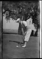 Harry Pressler playing golf, Los Angeles, 1922-1940
