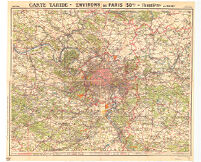 Carte Taride - Environs de Paris 50 kil - Routière