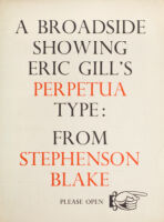 A Broadside Showing Eric Gill’s Perpetua Type