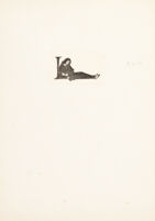 Initial letter L with a reclining woman