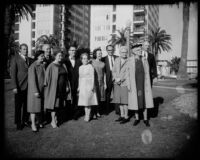 Group posing, Santa Monica, [1950s]
