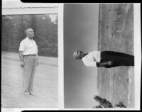 Man standing, 2 images, [1930s?, rephotographed 1940s?]
