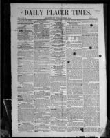 Front page of Daily Placer Times Nov. 19, 1850, photographed, 1950