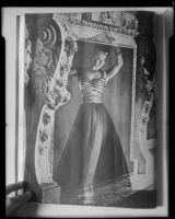 Portrait of woman in floor length dress, rephotographed Santa Monica, 1940