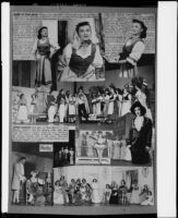 Montage of pictures and clippings for mezzo soprano June Moss, Santa Monica, circa 1956