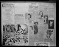 Collage of newspaper coverage of an Elisa Garcia Lopez Troupe Performance, Santa Monica, 1957