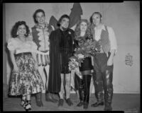 "Rigoletto" cast members Enrico Porta with 4 others, Santa Monica, 1956