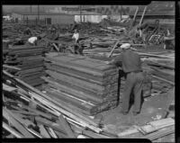 Workers in a lumber yard, Santa Monica, 1930s