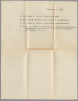List of Names identifying photograph subjects: Dr. Doresy, Mrs. Clark, Mr. Shafer, and Dr. Riddl, 1928