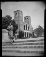 Miriam Braun, on the Janss steps at UCLA, Los Angeles, 1949