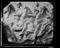 Section from the north frieze of the Parthenon with horsemen created in ca. 438-432 BCE, copy print 1962