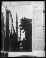 Photograph with portion of article, “Beirut to Bagdad,” circa 1928