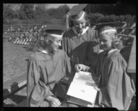 Los Angeles High School seniors in caps and gowns, Los Angeles, 1940