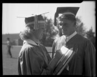 Los Angeles High School seniors in caps and gowns, Los Angeles, 1940
