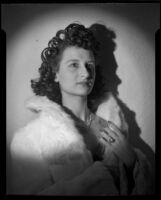 Lucille G. Maser in fur coat, Los Angeles, 1941