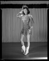 Lucille G. Maser in majorette costume, Los Angeles, 1941