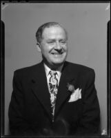 Robert Major, president of the Robert Major School of Acting, Beverly Hills, 1949