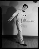 Wayne Kerruish in a tuxedo tap dancing, Santa Monica, 1944